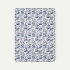 English Bulldog Toile De Jouy Fleece Blanket