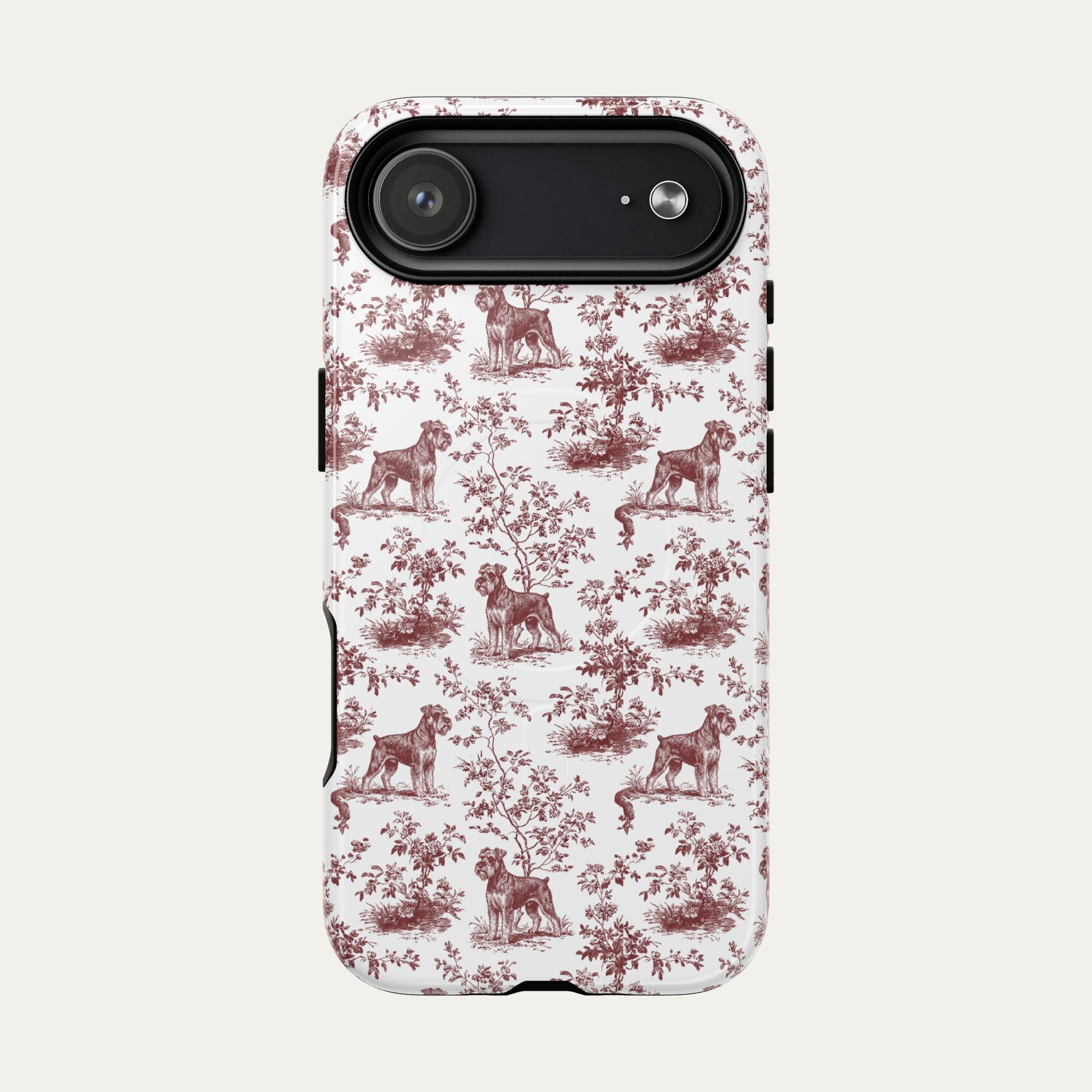 Schnauzer Burgundy Toile phone Case