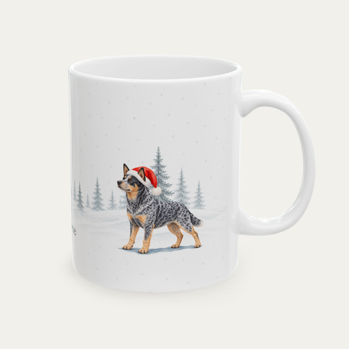 Custom Australian Cattle Dog Blue Christmas Sant Hat Mug