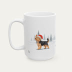 Custom Yorshire Terrier Black and Tan Christmas Santa Hat Mug