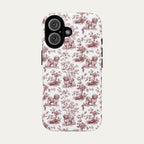 Havanese Burgundy Toile phone Case