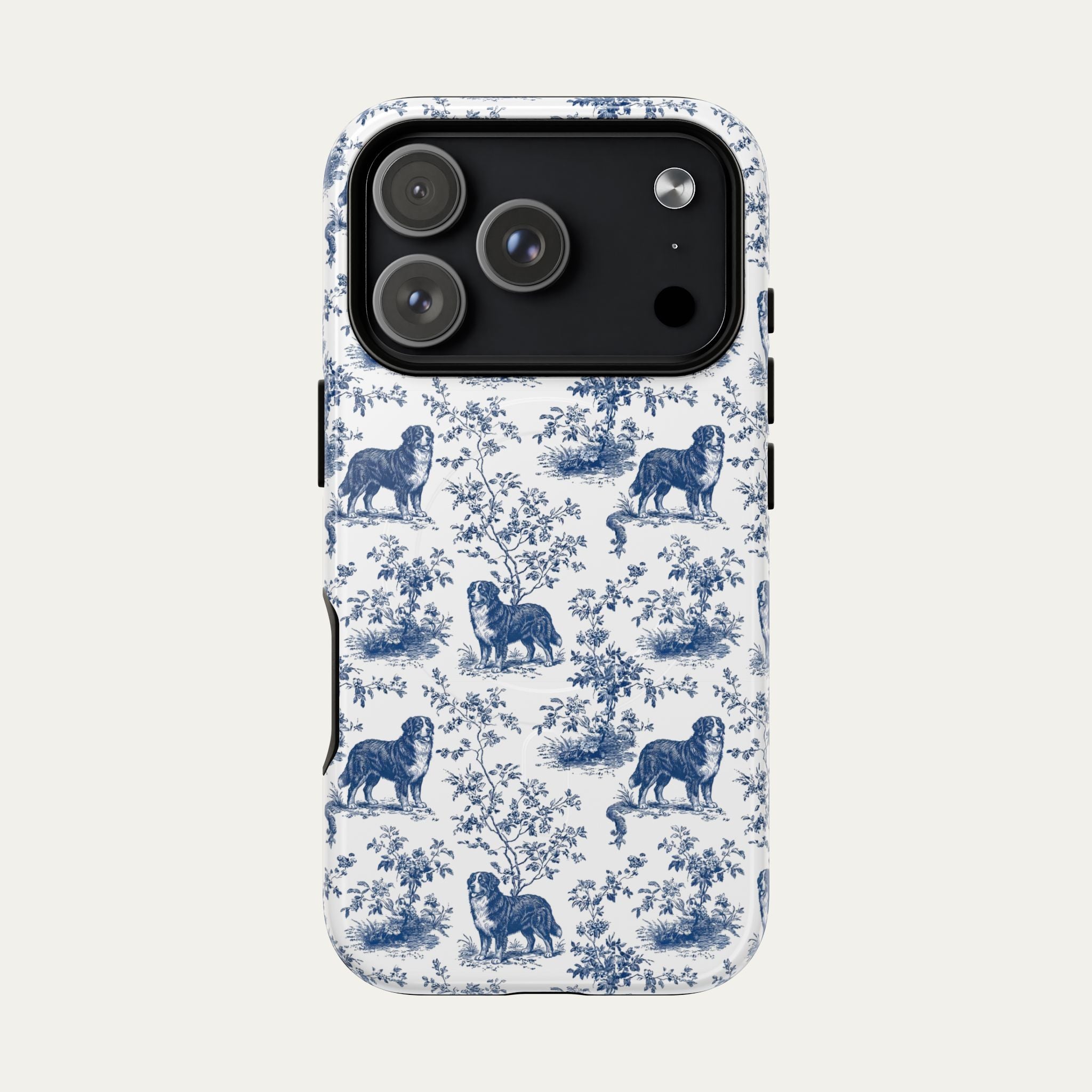 Bernese Mountain Blue Toile Phone case