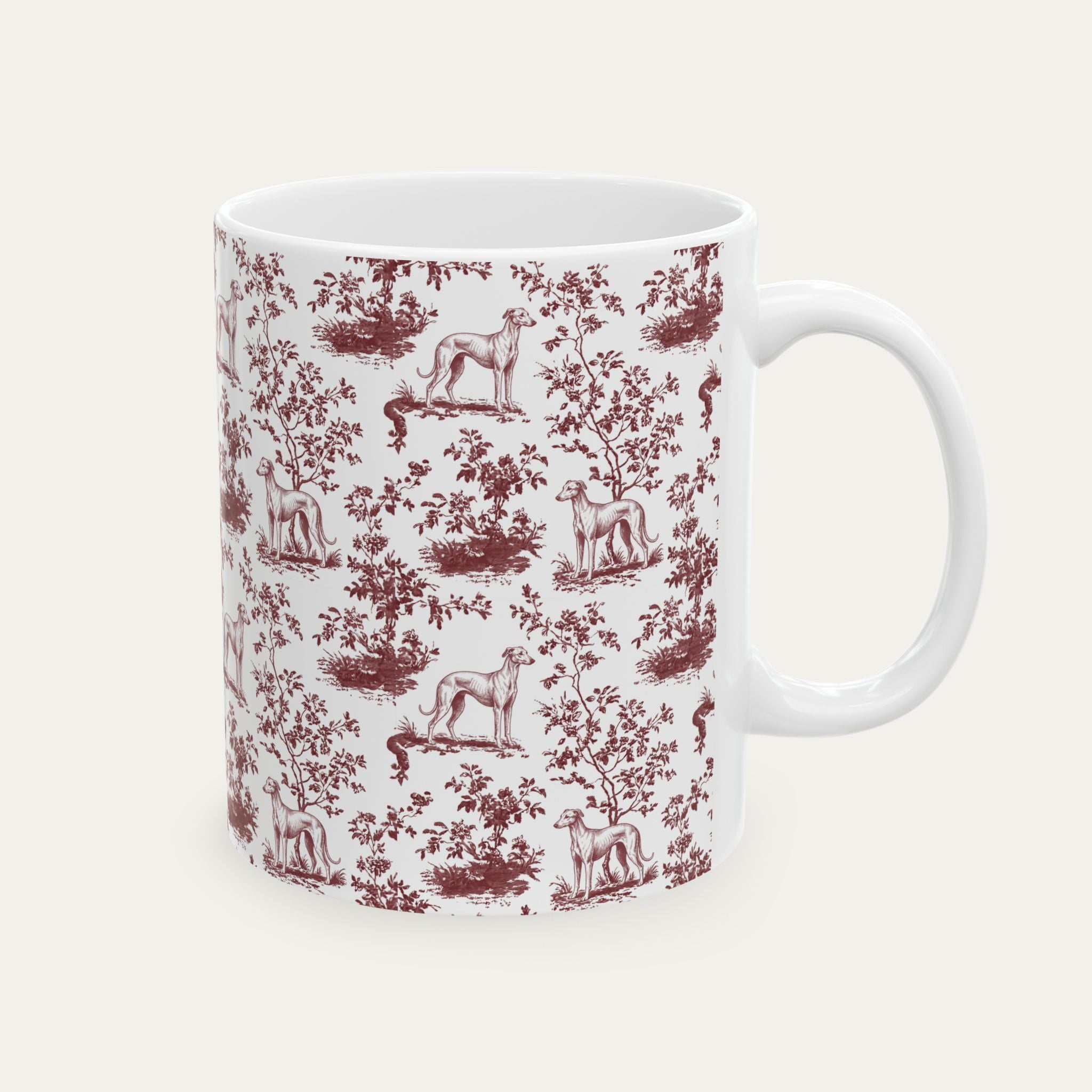 Sloughi Burgundy Toile Mug