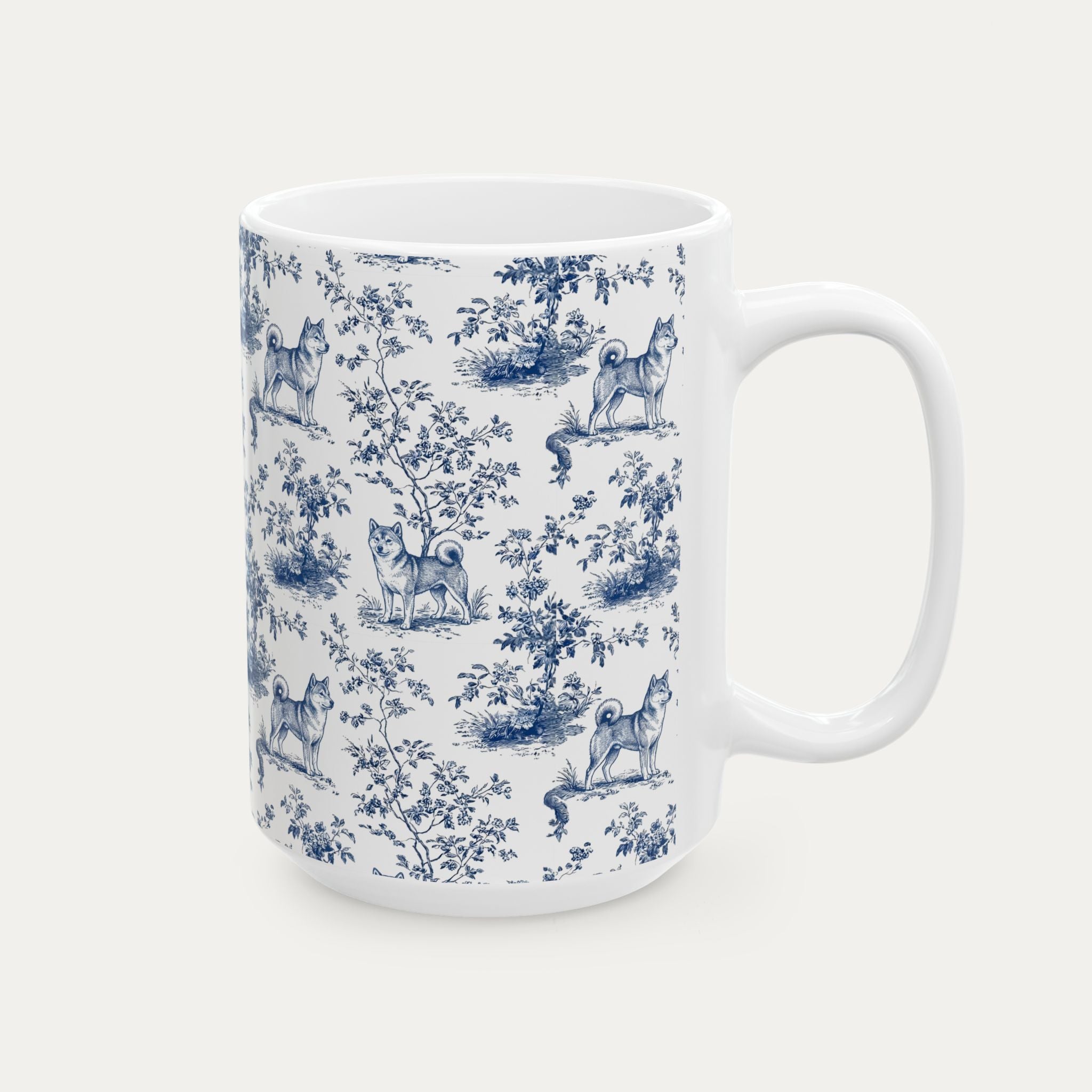 Shiba Inu Blue Toile Mug