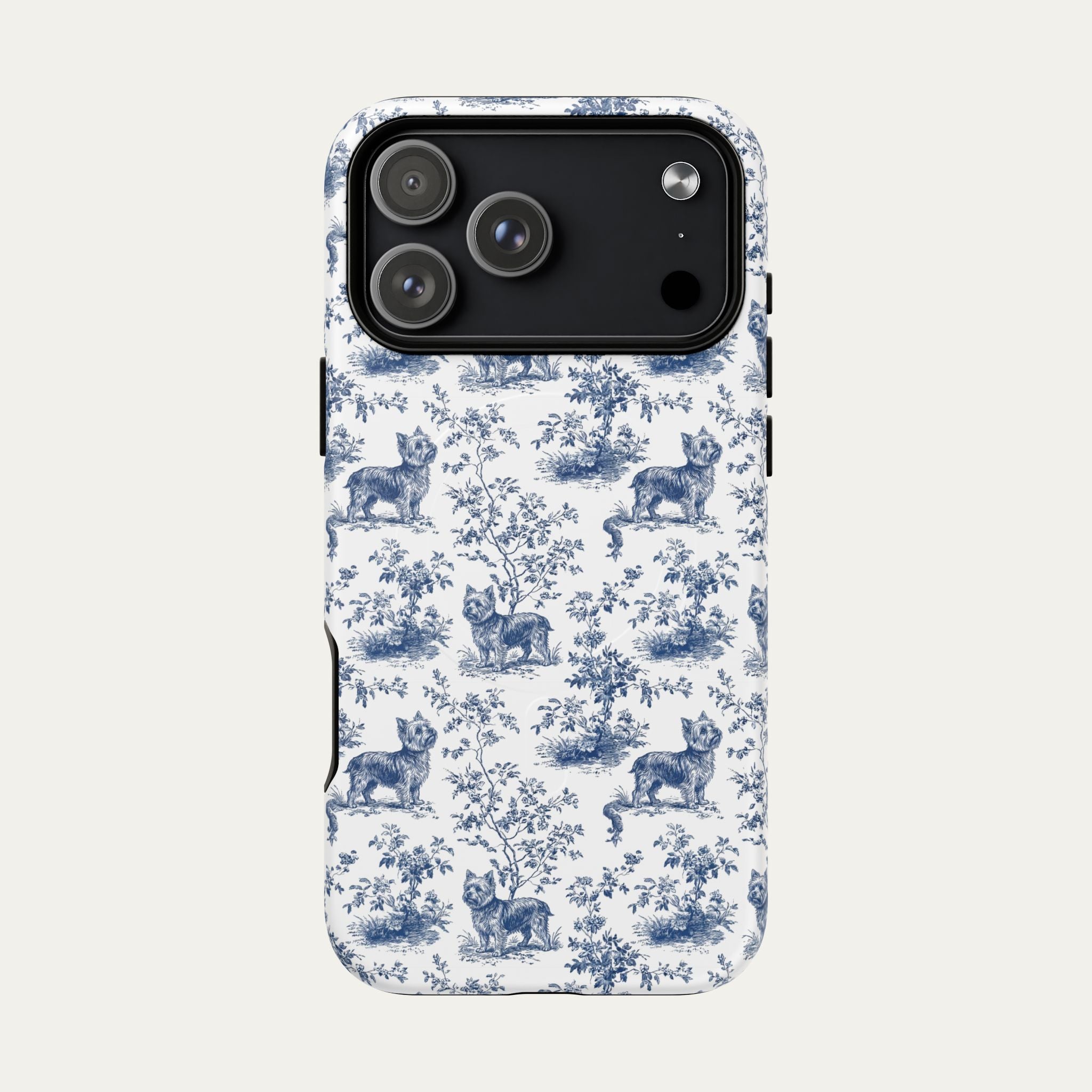 Dog Blue Toile Phone Case