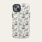 Goldendoodle Green Sage Toile phone Case