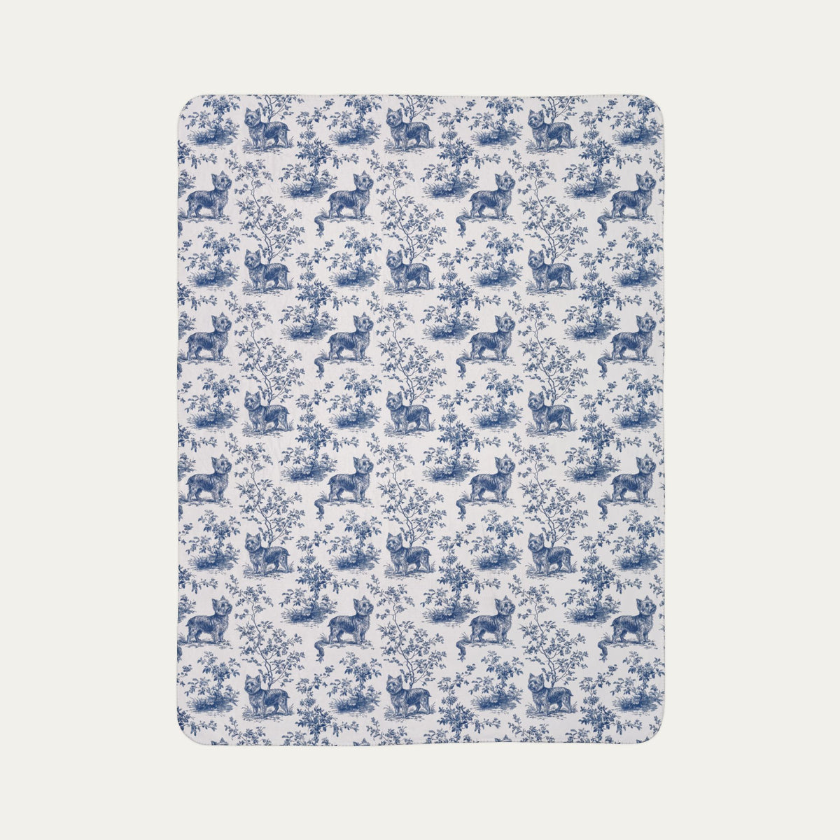 Yorkshire Terrier Toile De Jouy Fleece Blanket