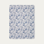 Bichon frise Toile De Jouy Fleece Blanket