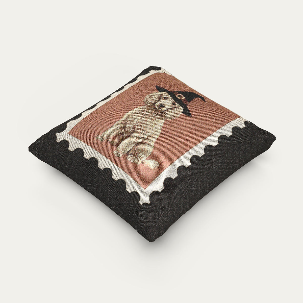 Poodle Apricot Halloween Woven Pillow