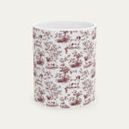 Pug Burgundy Toile Mug