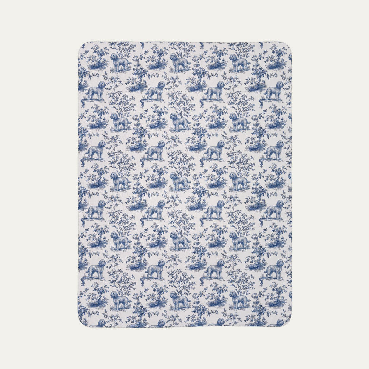 Cockapoo Toile De Jouy Fleece Blanket
