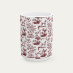 Saluki Burgundy Toile Mug