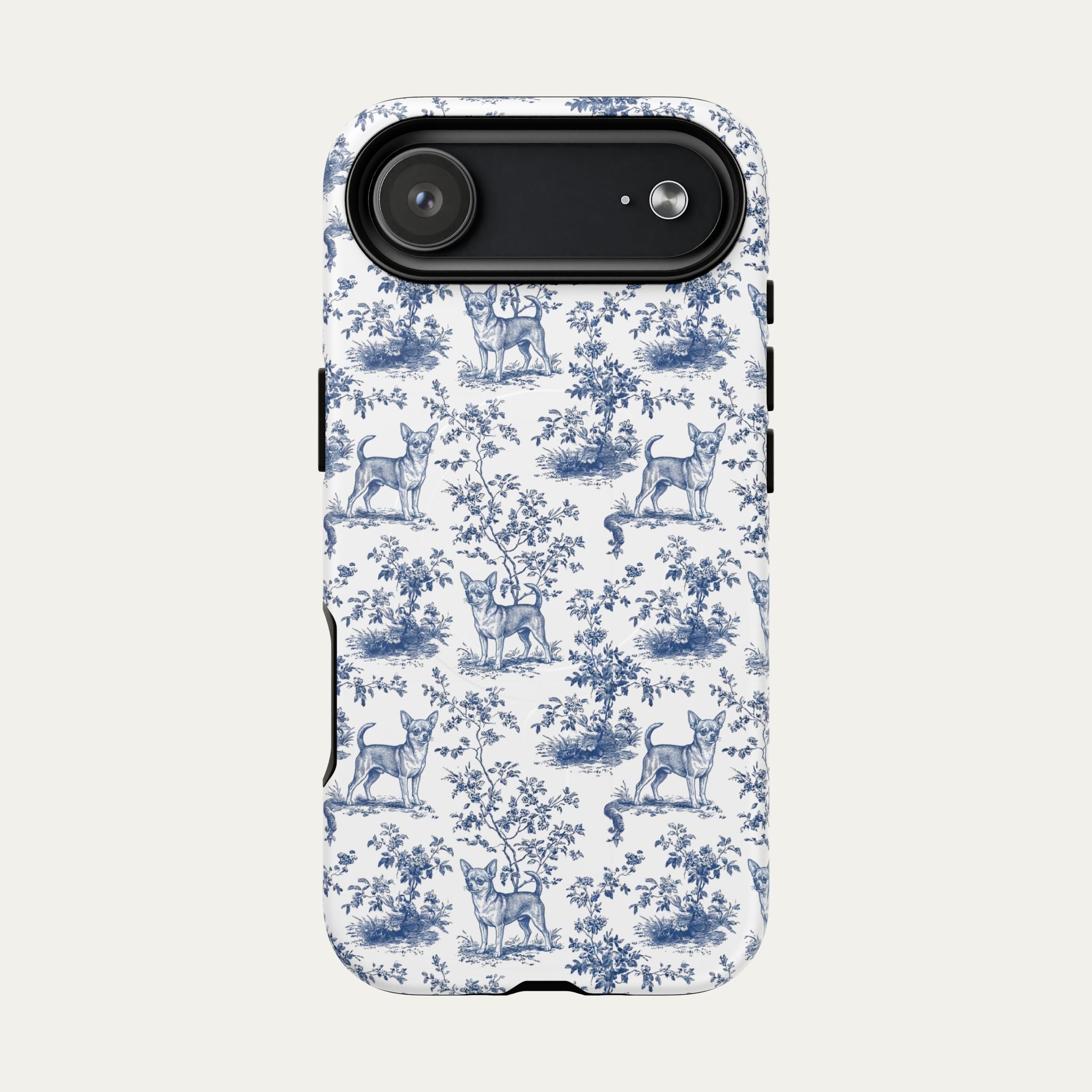 Chihuahua Shorthaired Blue Toile Phone case