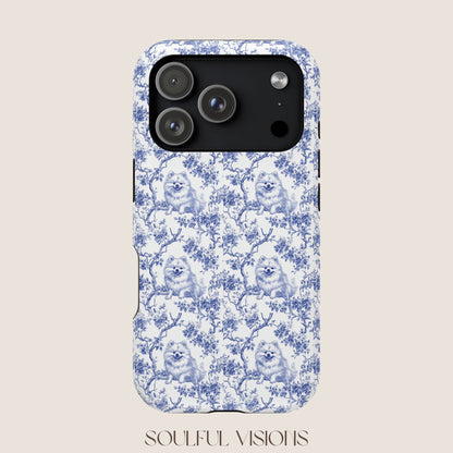 Pomeranian Toile De Jouy Magnetic Phone Case