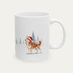 Custom Siberian Husky Red and White Christmas Santa Hat Mug