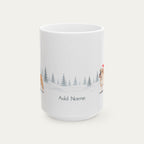 Custom English Bulldog Fawn and White  Christmas Santa Hat Mug