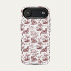 Dachshund Longhaired Burgundy Toile phone Case