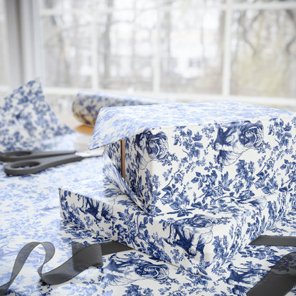English Bulldog French Toile De Jouy Wrapping Paper