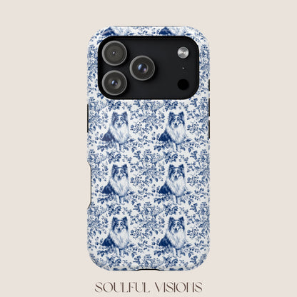 Shetland Sheepdog Toile De Jouy Magnetic Phone Case