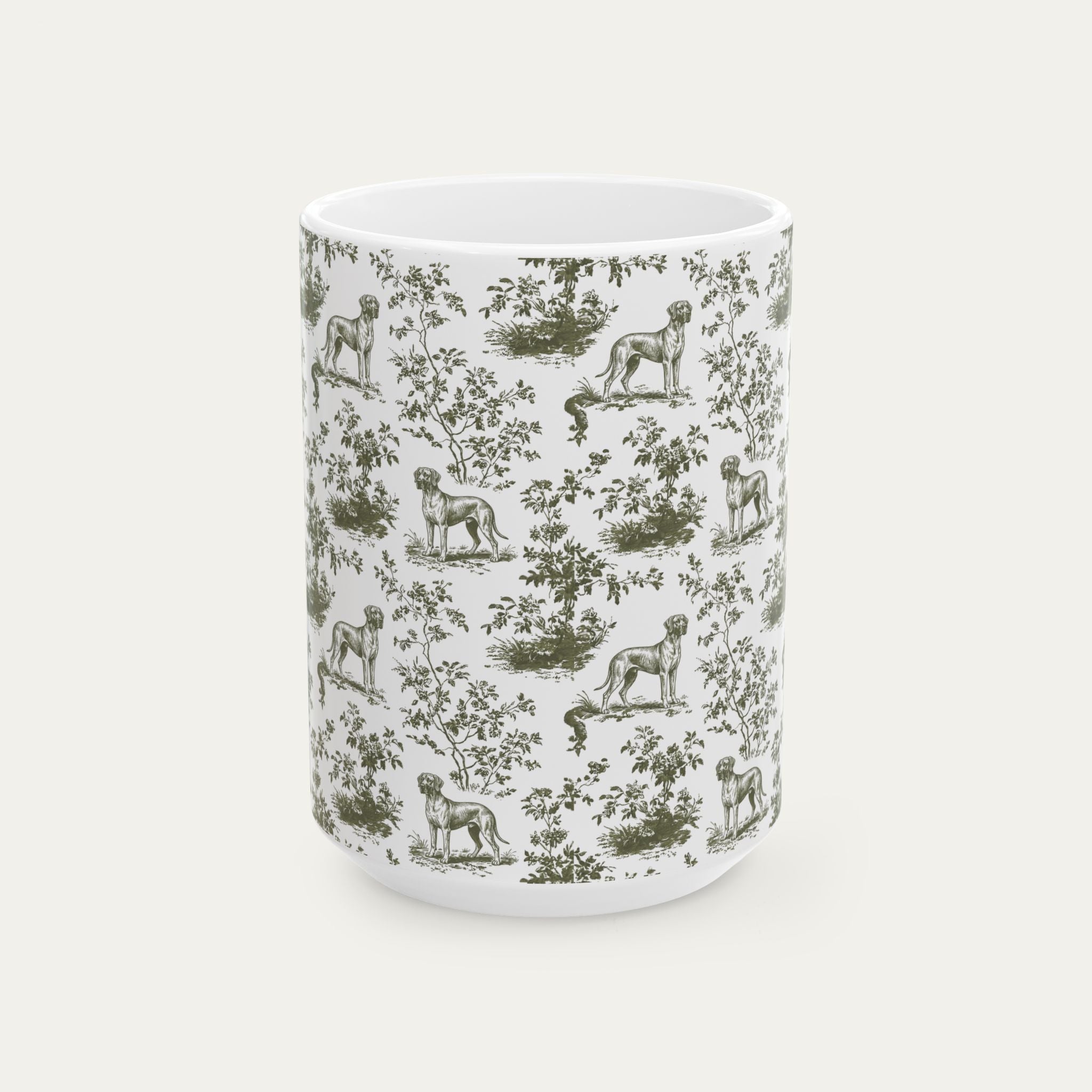 Great Dane Sage Green Toile Mug