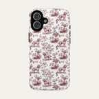 Cockapoo Burgundy Toile phone Case