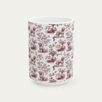 Spanish Water Dog Burgundy Toile Mug