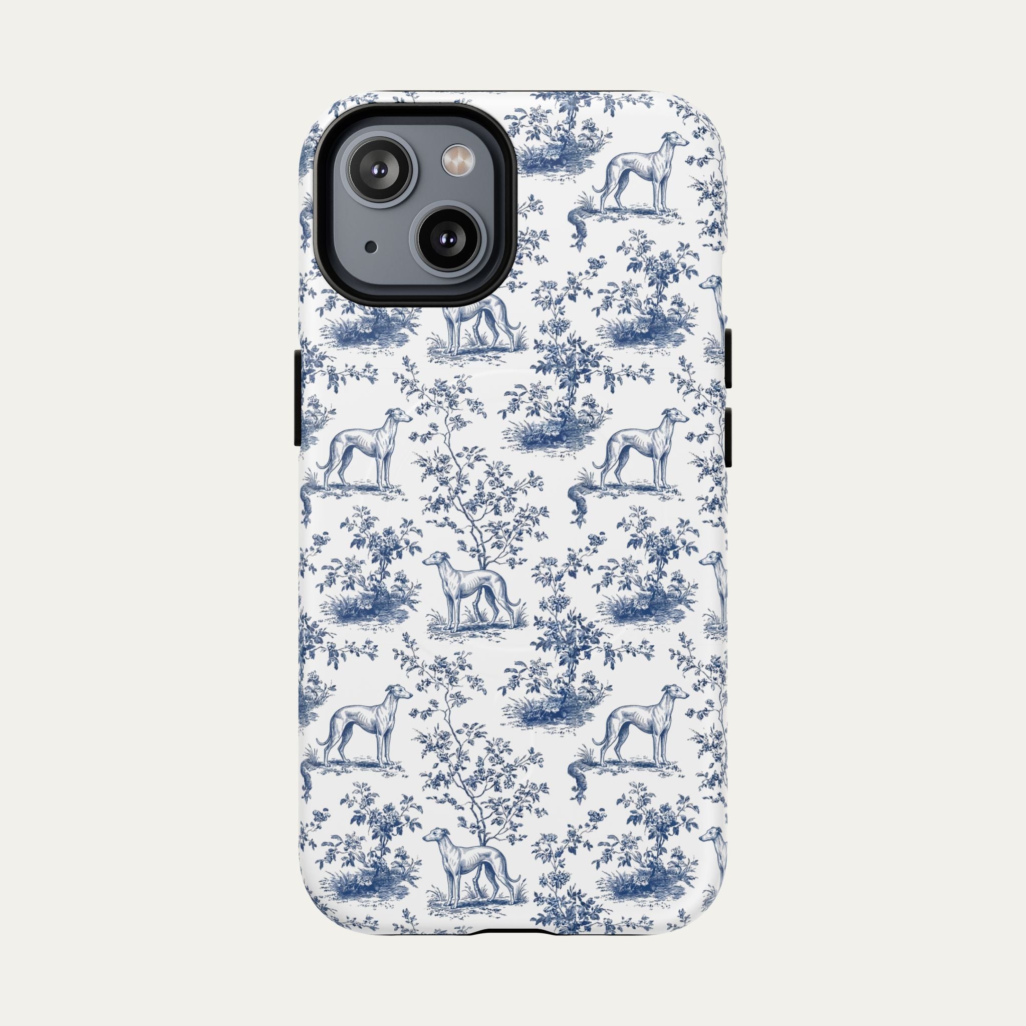 Greyhound Blue Toile Phone case