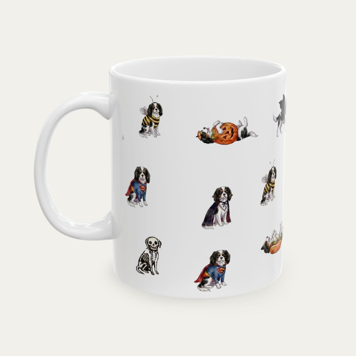 Cavalier Spaniel Tri Color Halloween mug