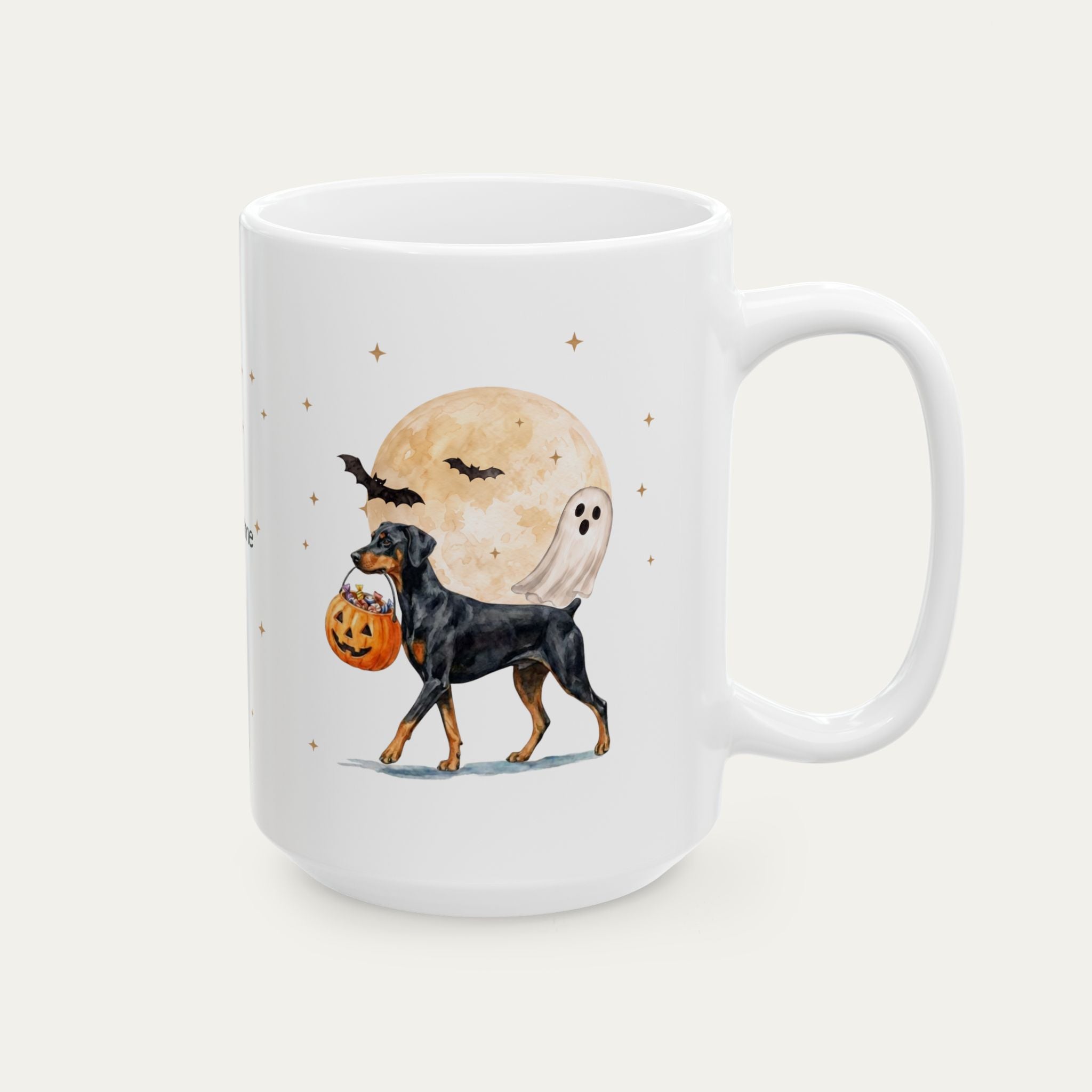 Custom Doberman Normal Ears 2 Halloween mug