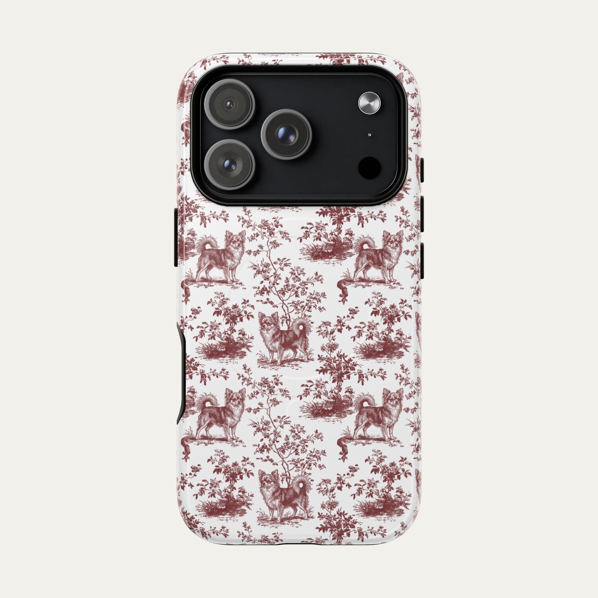 Dog Burgundy Toile phone Case