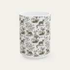 Border Collie Sage Green Toile Mug
