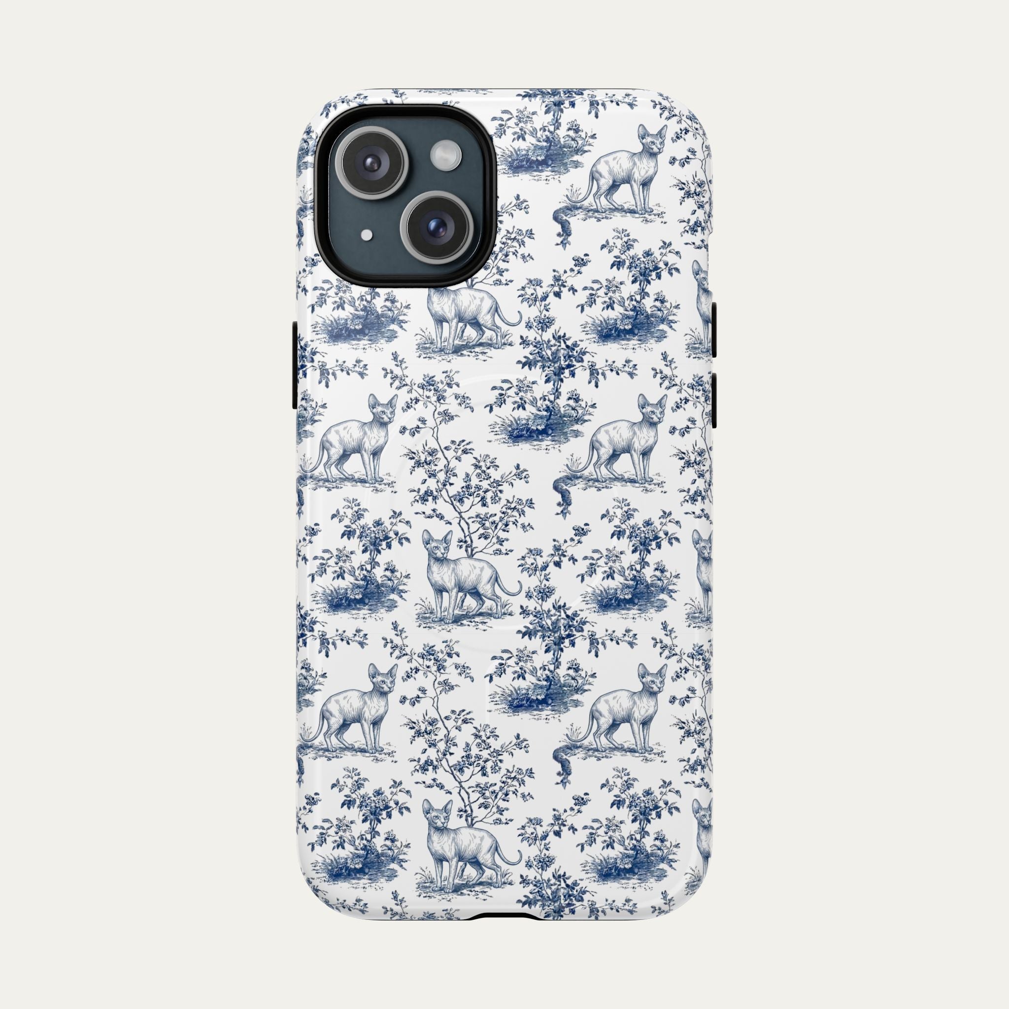 Sphynx Cat Blue Toile Phone case