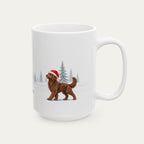 Custom Goldendoodle Chocolate Christmas Santa Hat Mug