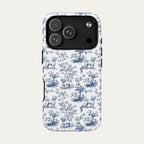 Bichon Frise Blue Toile Phone case