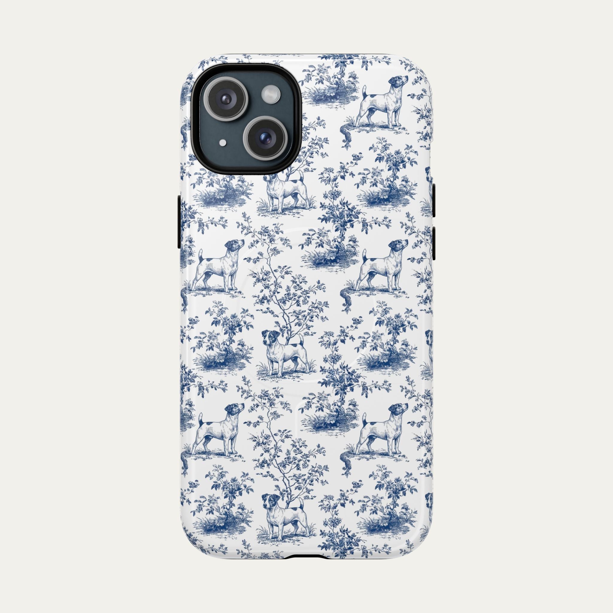 Jack Russell Terrier Blue Toile Phone case