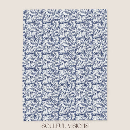 Jack Russell French Toile De Jouy Blanket