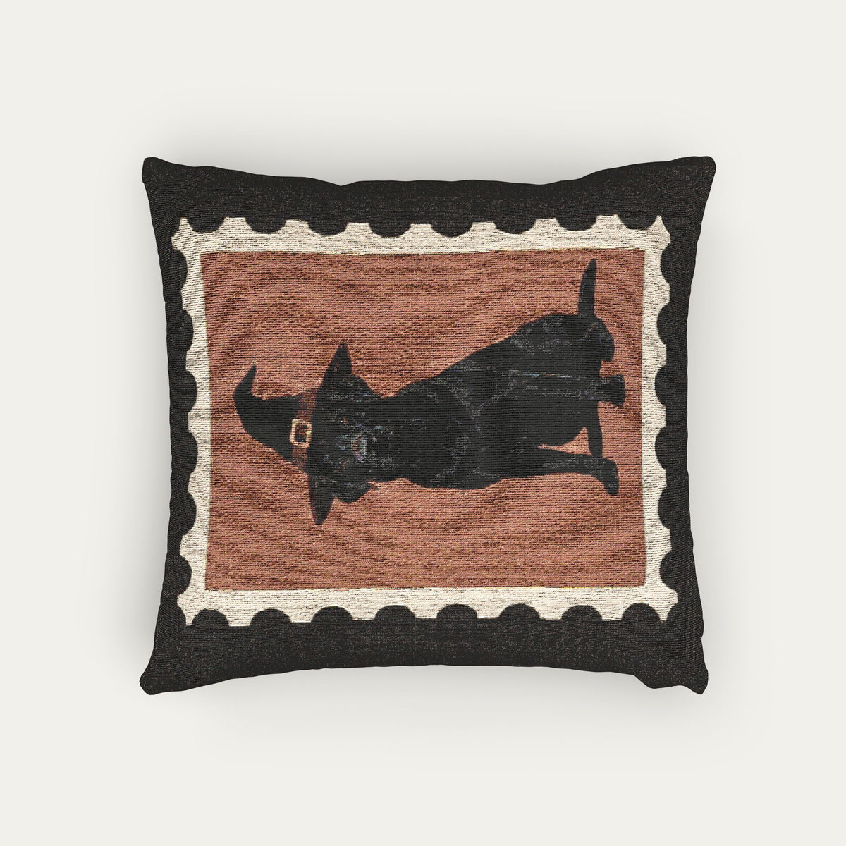 Labrador black Halloween Woven Pillow