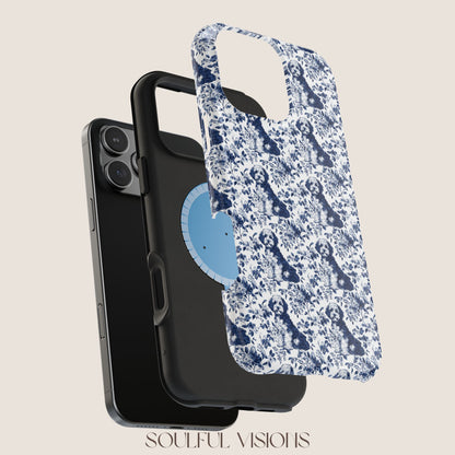 Bernedoodle Toile De Jouy Magnetic Phone Case
