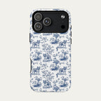 English Bulldog Blue Toile Phone case