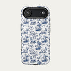 Westie Blue Toile Phone case