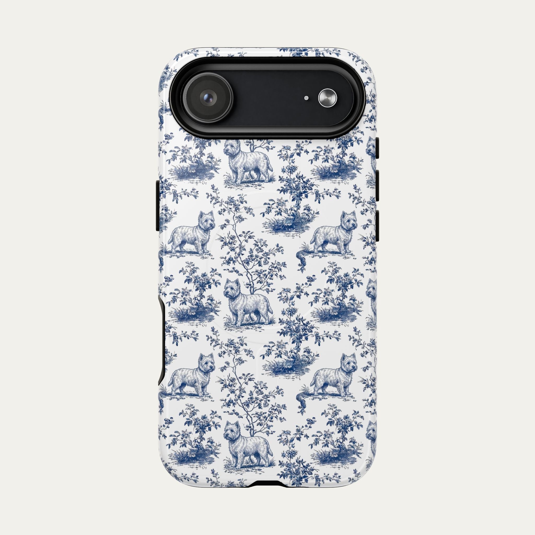 Westie Blue Toile Phone case