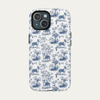 Bull Terrier Blue Toile Phone case