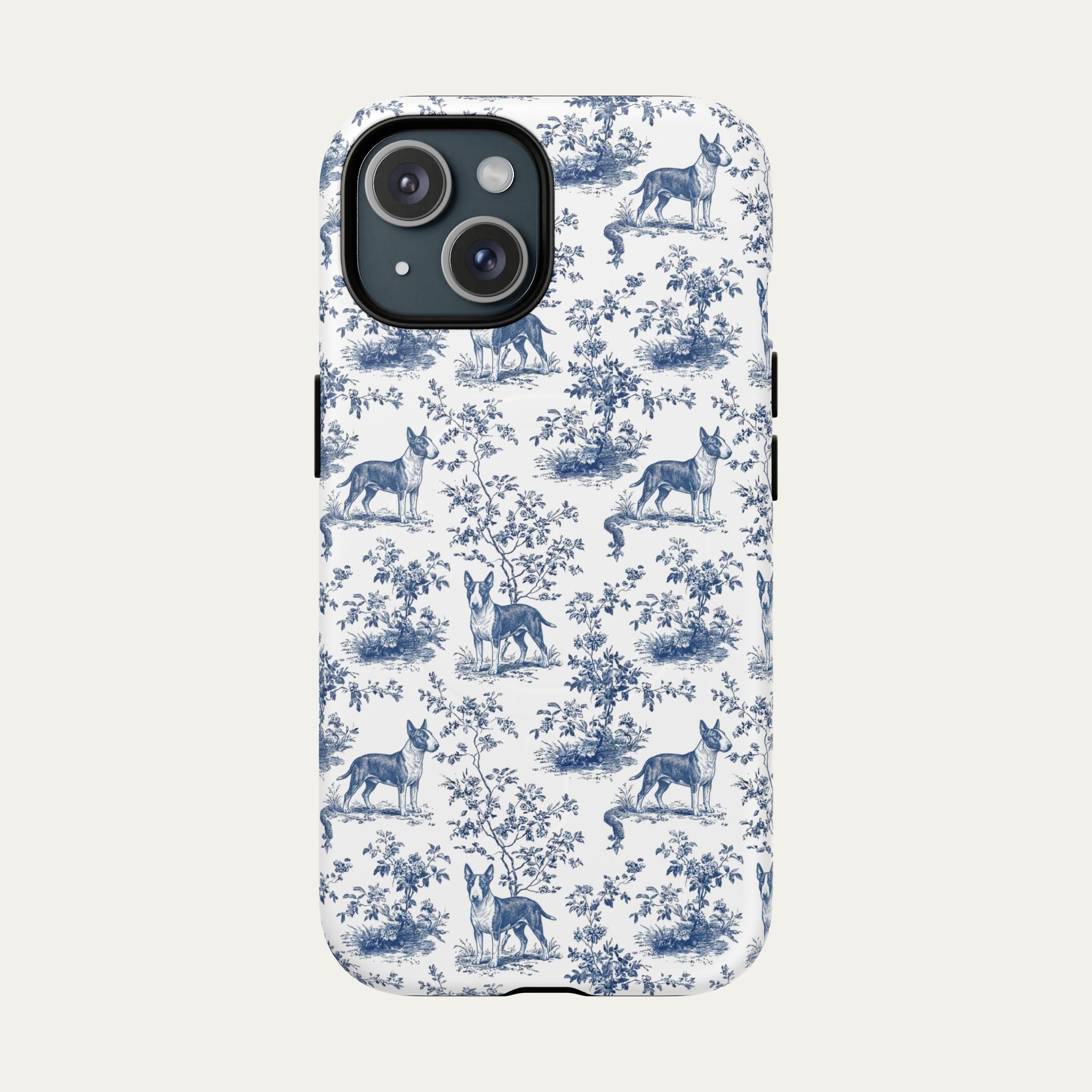 Bull Terrier Blue Toile Phone case