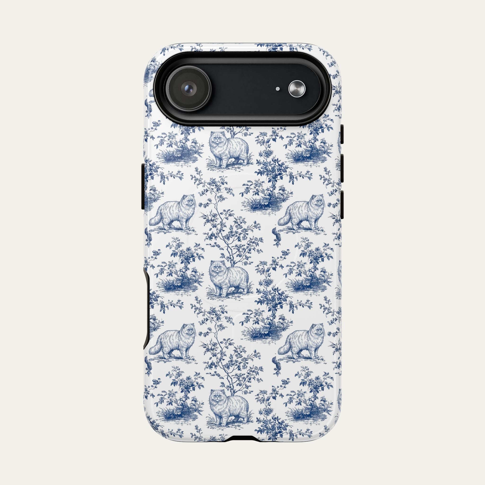 Persian Cat Blue Toile Phone case