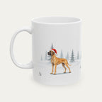 Custom Great Dane Fawn Black Mask  Christmas Santa Hat Mug