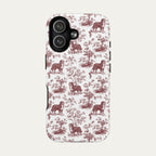 Bernese Mountain Burgundy Toile phone Case