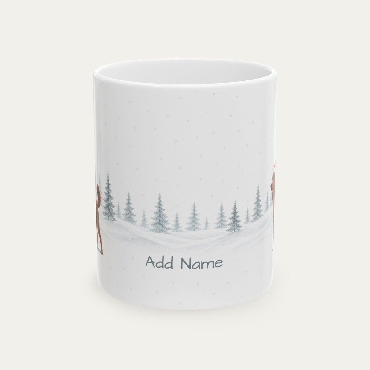 Custom Poodle Brown Christmas Santa Hat Mug