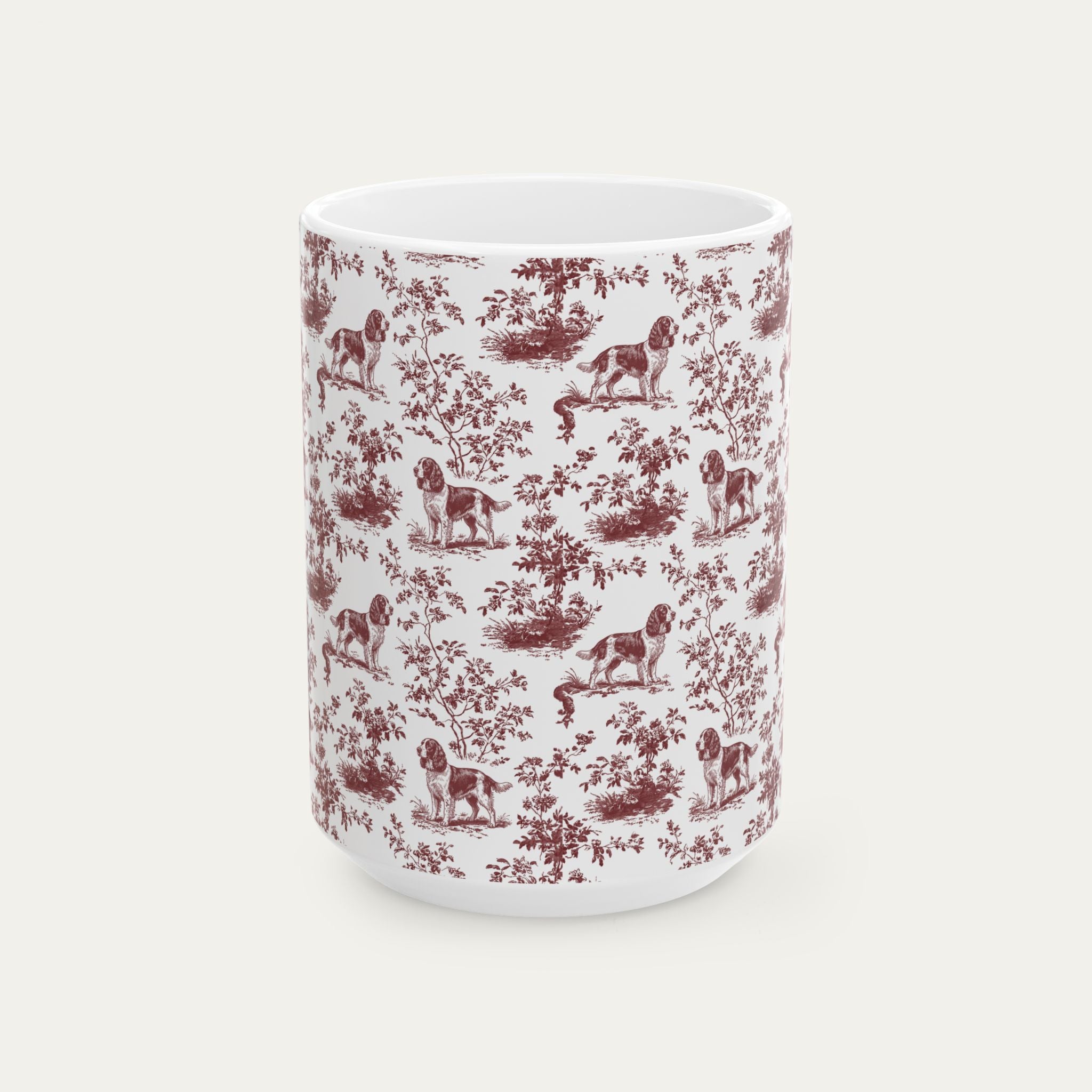 English Springer Spaniel Burgundy Toile Mug