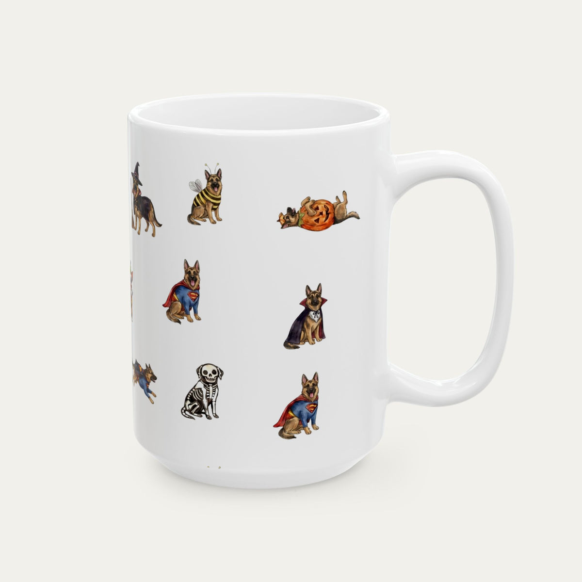 German Shepherd Halloween mug