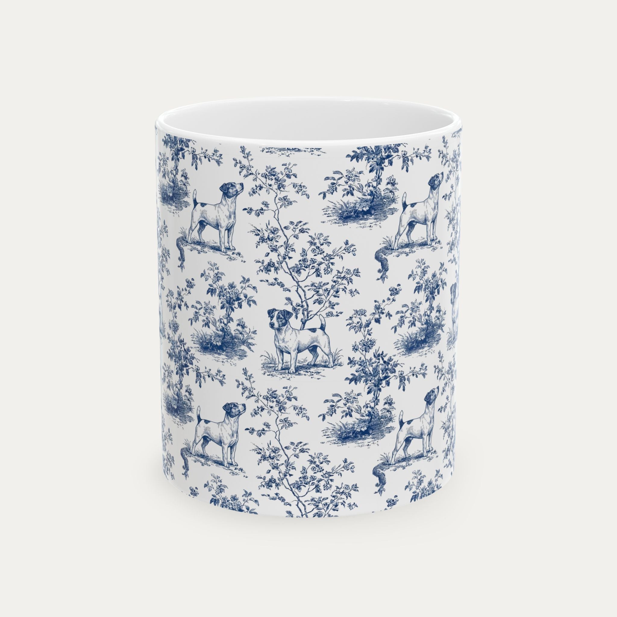 Jack Russell Terrier Blue Toile Mug